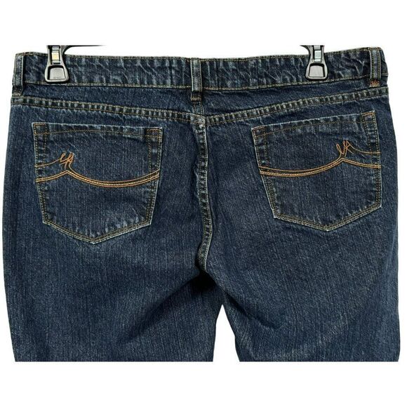 Tex by Max Azria Wide Leg Cotton Ankle Jeans Sz 12 Front & Back Pockets Med Wash - Picture 3 of 4